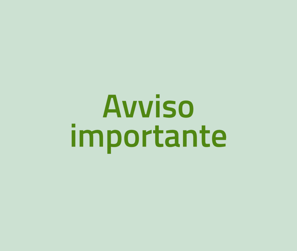Avviso importante
